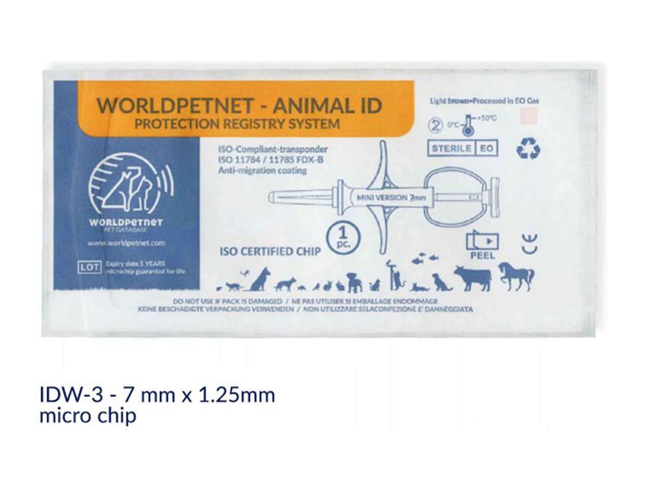 Strzykawka z mikroczipem RF-IDW-3 (kod 900) 7mmx1.25mm