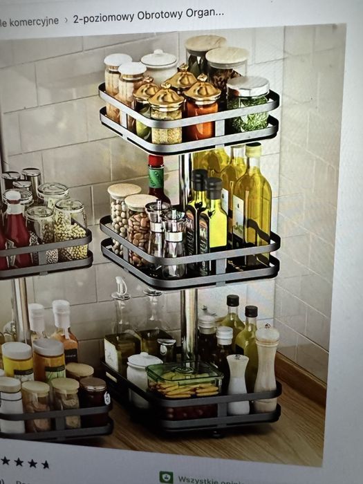 Obrotowy regał na przyprawy trzypoziomowy