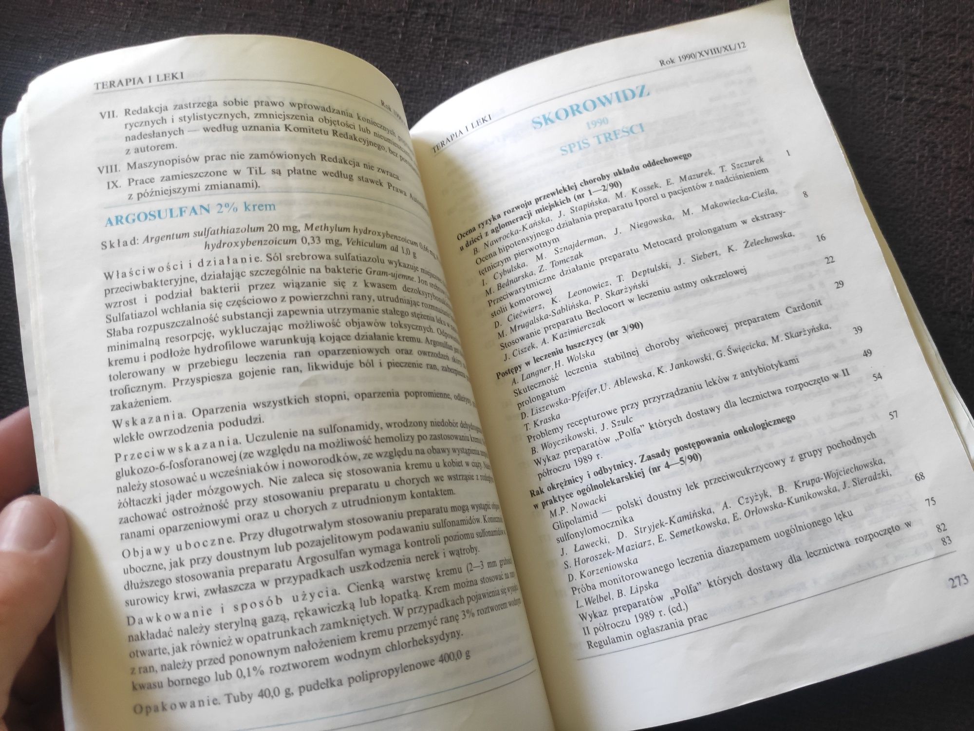 "Terapia i leki" grudzień 1990 r. czasopismo medyczne