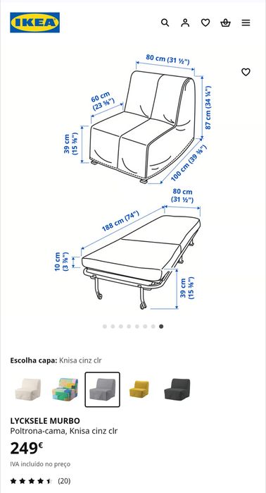 Poltrona-cama IKEA metade do preço