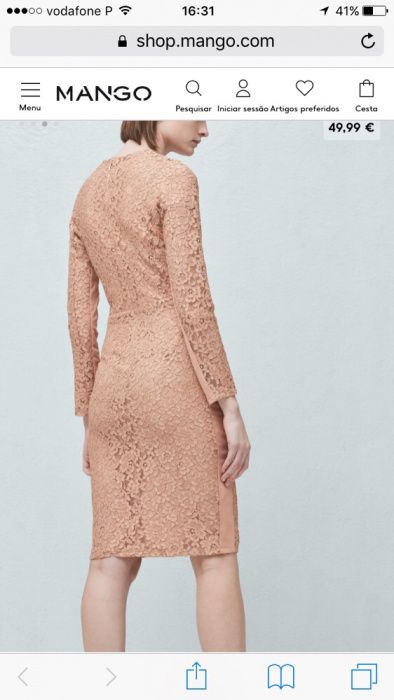 Vestido nude Renda