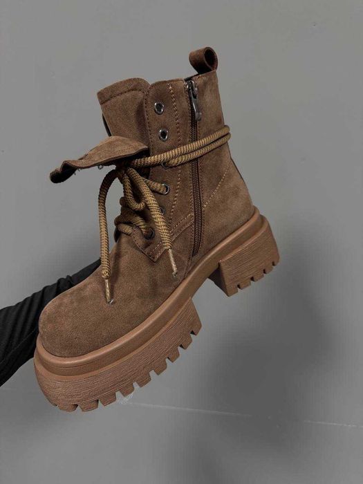 Черевики MIU MIU Boots Brown Fleece / черевики Міу Міу Бутс коричневі