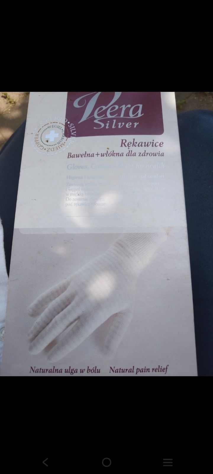 Rękawiczka z srebrna nitką p/bolowa