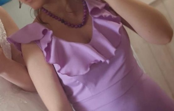 Suknia sukienka maxi fioletowa dla świadkowej druhny wesele XS 34