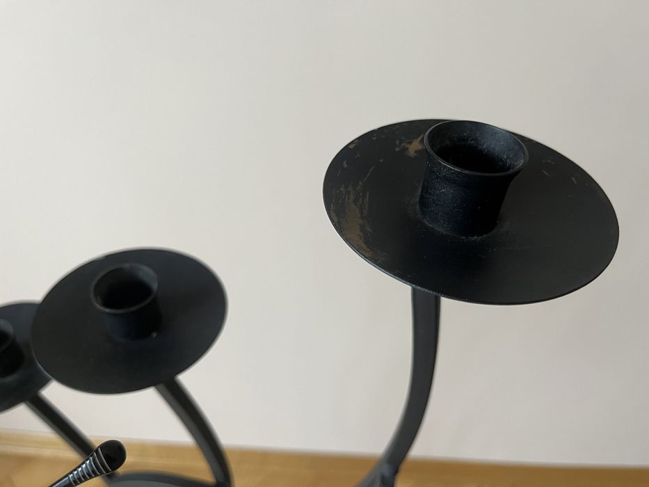 Świecznik metalowy czarny