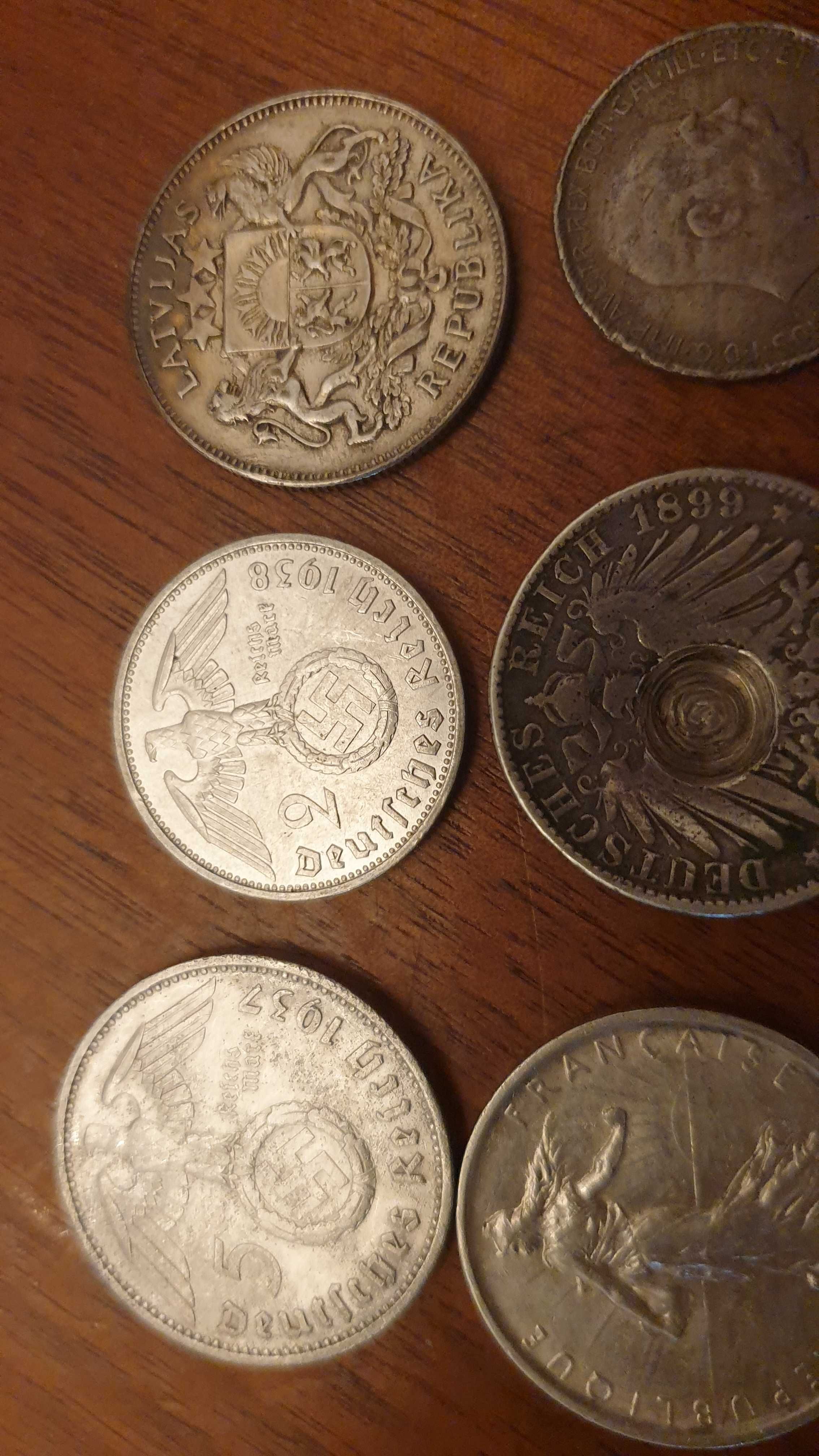 Zestaw srebrne monety  Niemcy Hindenburg Rosja i inne-65 gram srebra