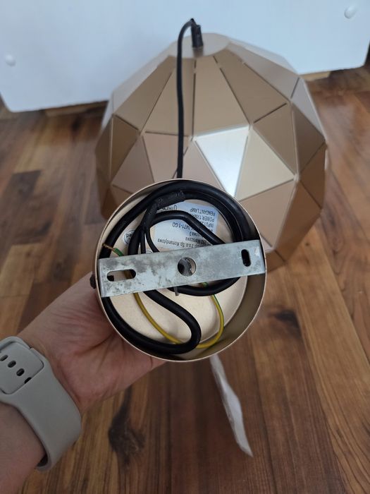 Wisząca lampa szampańskie złoto nowa