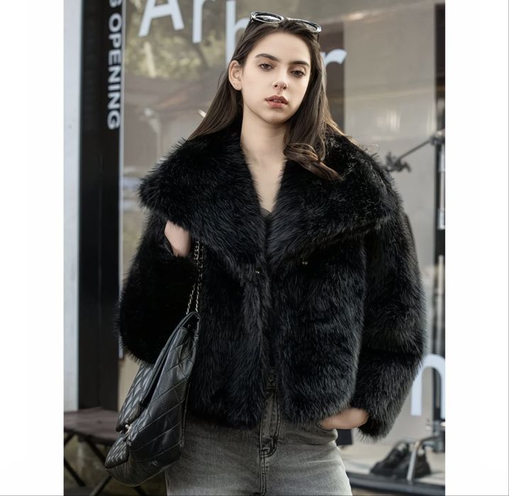 Шуба чорна|шуба зима