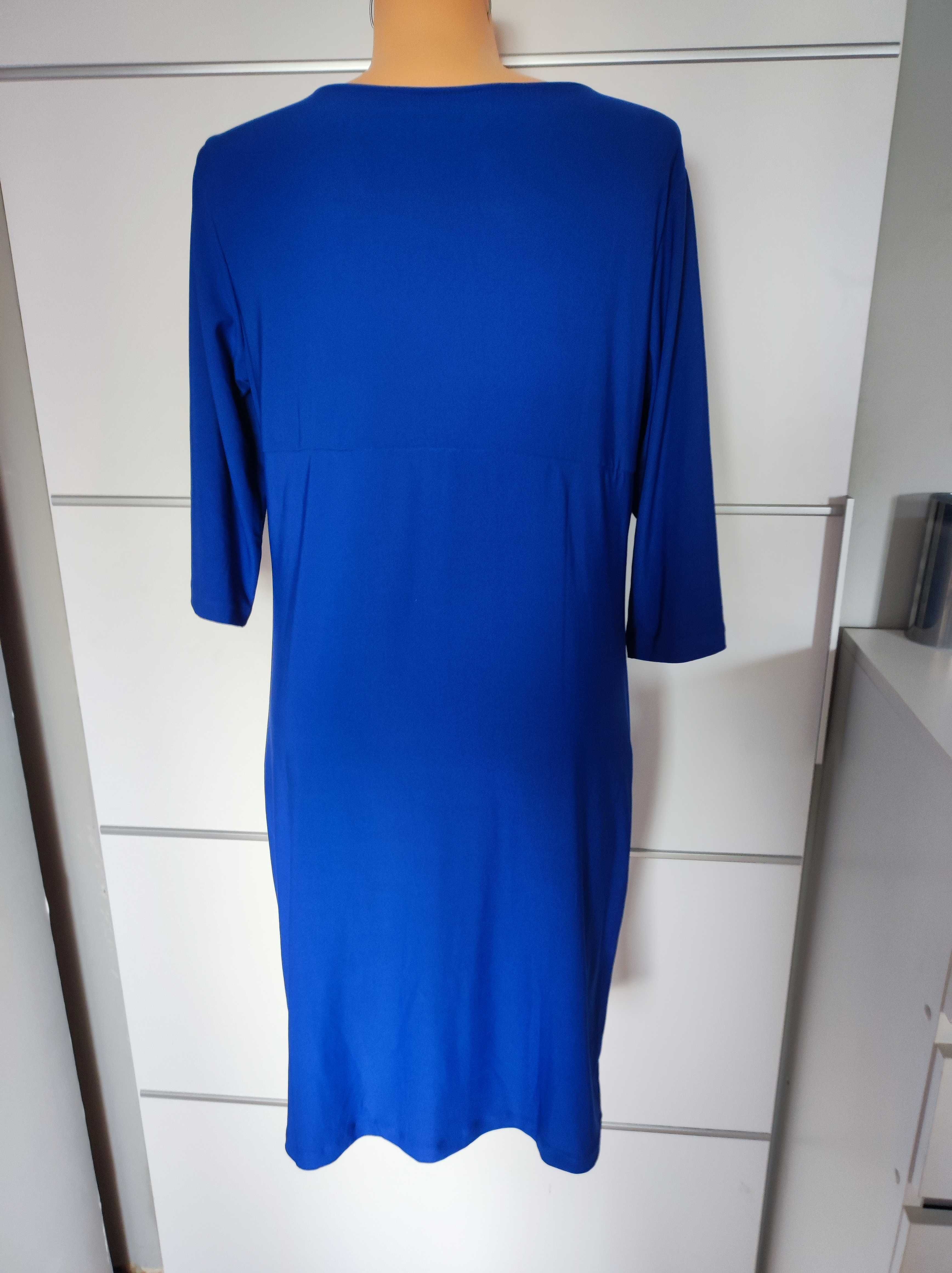 Chabrowa sukienka z halką uciskową r 46/48 plus size
