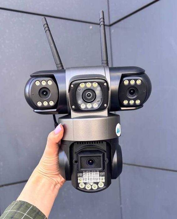 Уличная тройная видеокамеракамера на сим-карте V380PRO 12MP SC28 4G