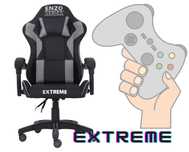 Fotel Gamingowy Extreme ENZO Szary  z Poduszką Lędźwiową i na Szyję