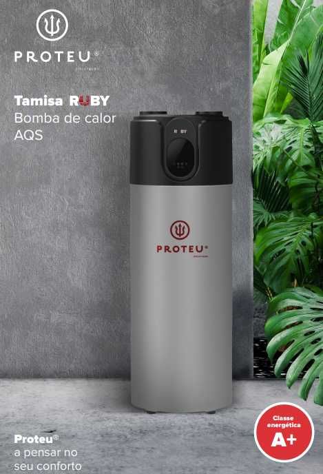 Bomba de Calor Proteu® Tamisa Ruby AQS Inox 300l c/serpentina e WIFI
