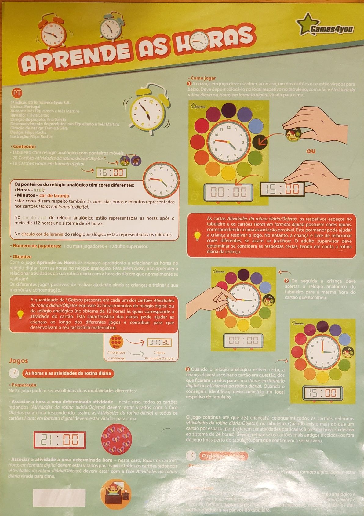 Aprende as Horas - jogo didáctico