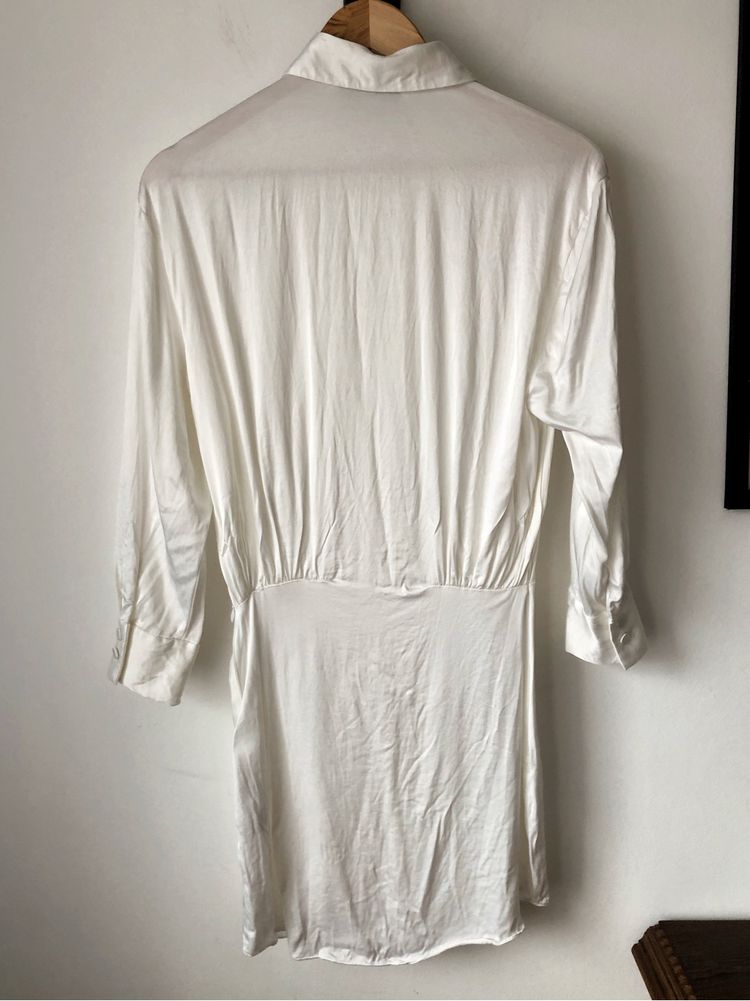 Długa biała koszula Zara, 100% wiskoza