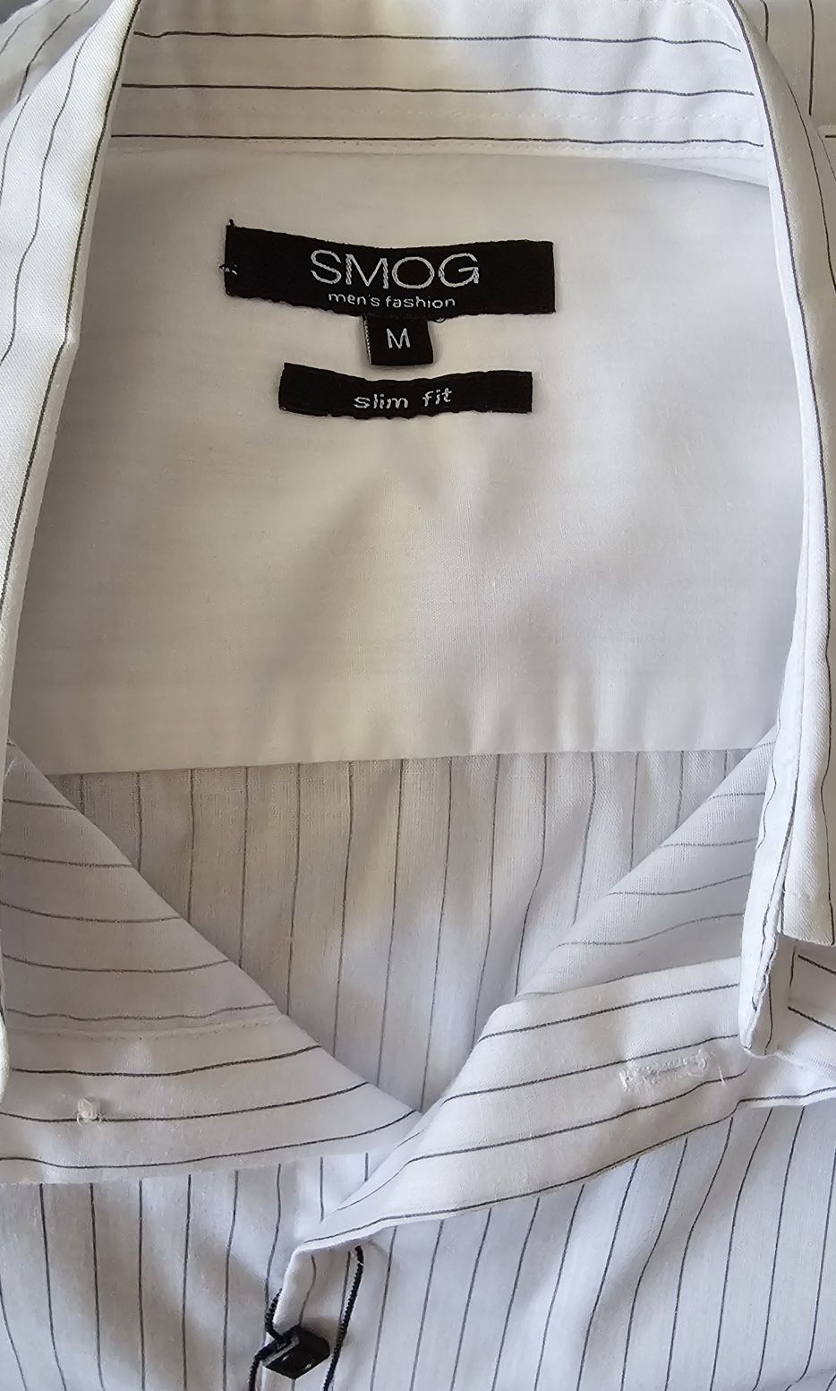 Nowa koszula slim Fit biała prązek M, SMOG