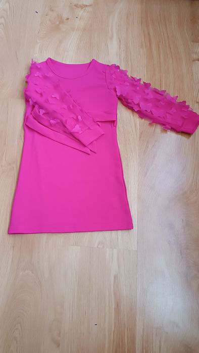 Рожева малинова святкова 3д сукня на дівчинку