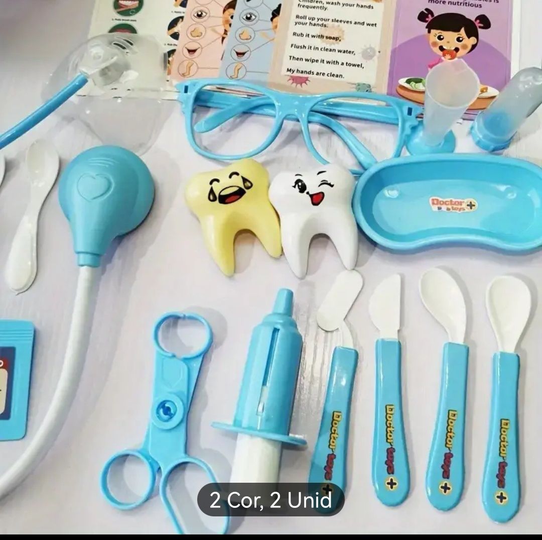Conjunto de brincar veterinário em azul