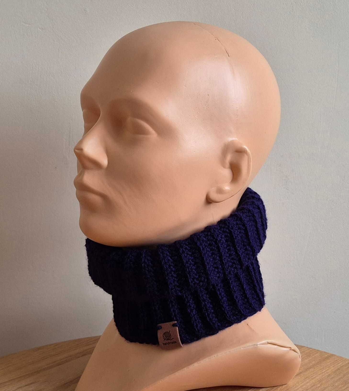 Granatowy golfik/ocieplacz zamiast szalika - Handmade