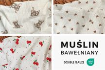 Materiał Muślin bawełniany na metry Double Gauze, podwójny