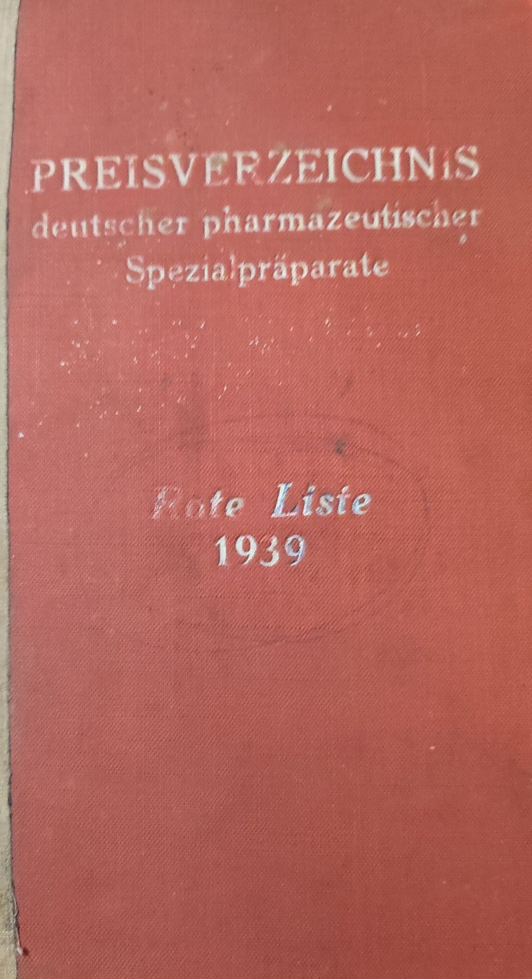 Preisverzeichnis deutscher pharmazeutischer Spezialpraparate 1939