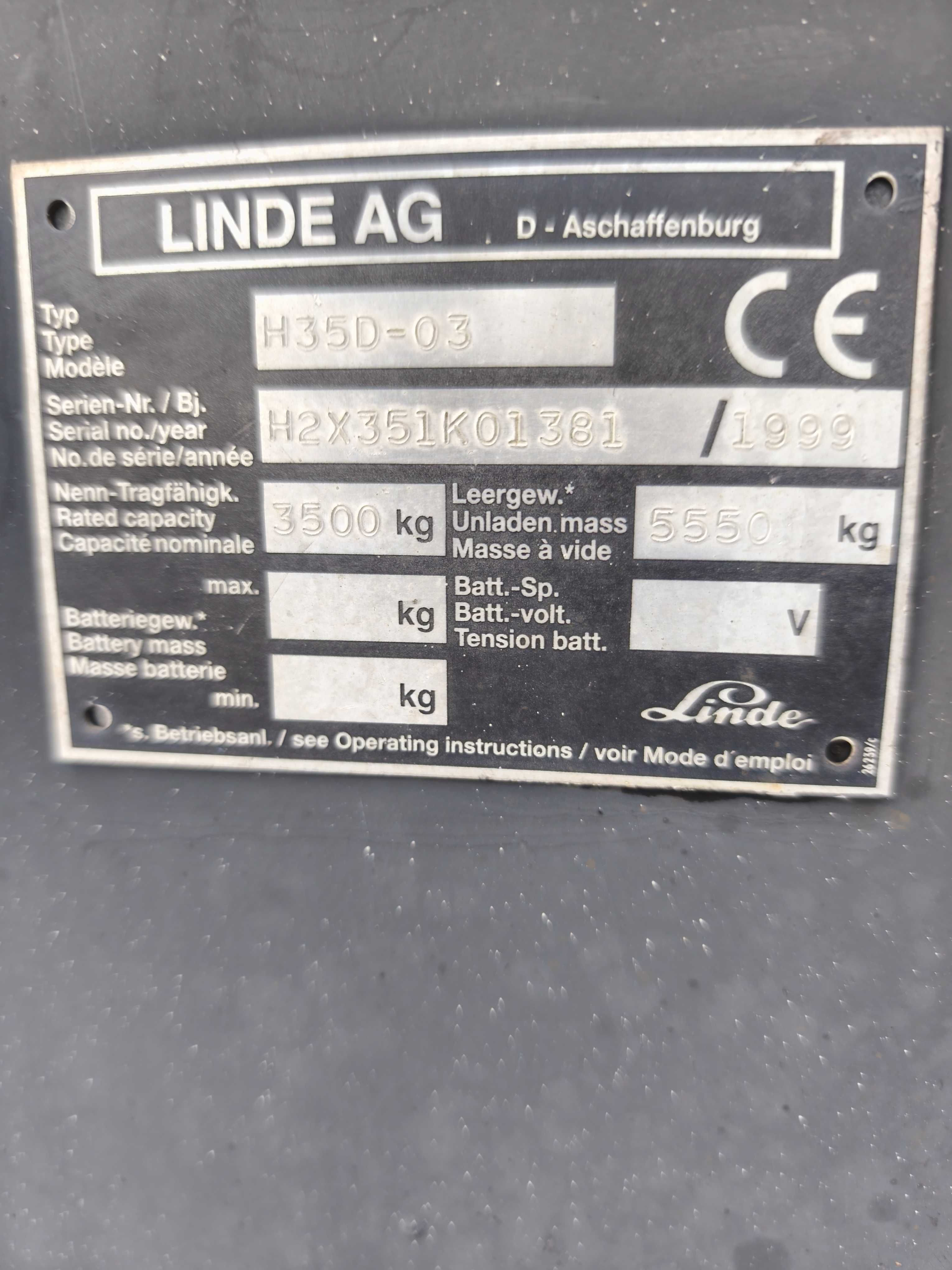 Sprzedam Wózek Widłowy Linde H35D-03