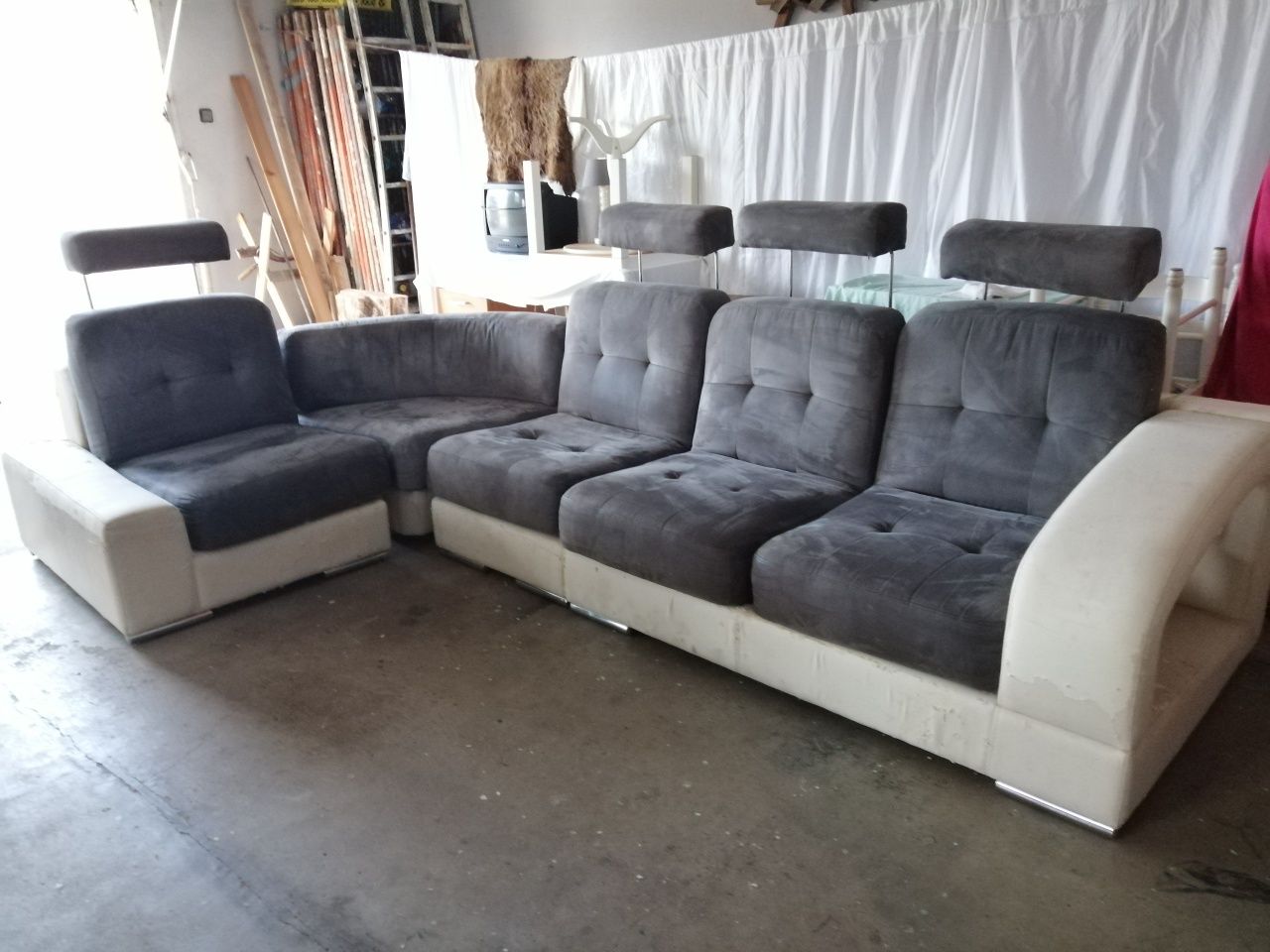 Sofa de canto com móvel 5 lugares