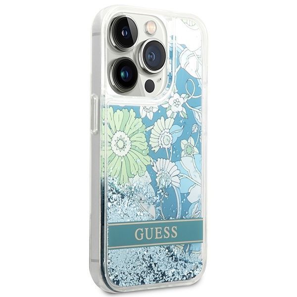 Etui na iPhone 14 Pro Max 6,7" Guess Zielony/Green Liquid Glitter