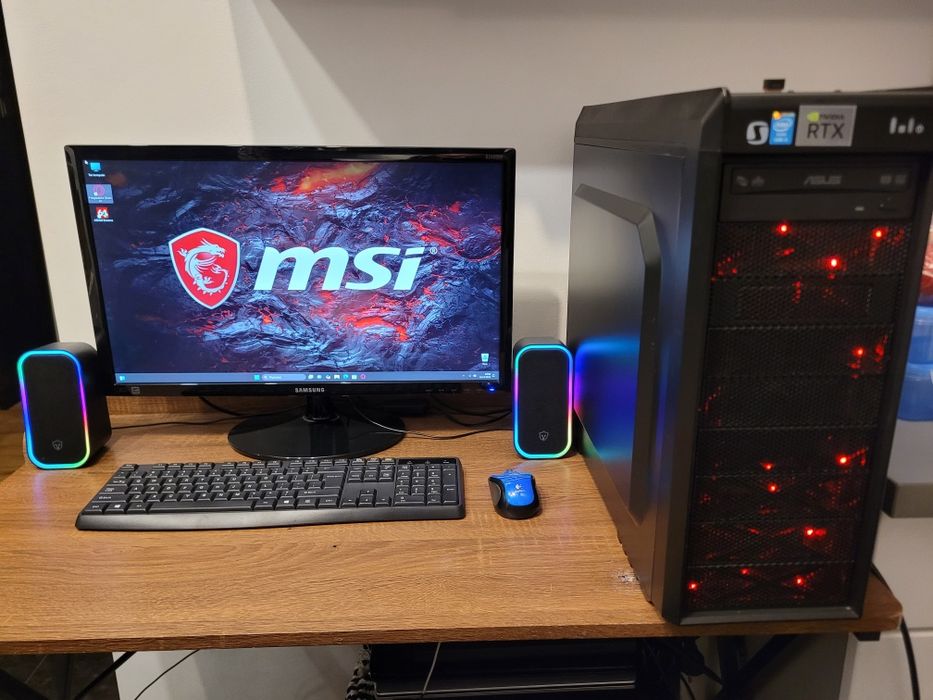 !_TANIO_!Gamingowy PC - GTX1660_6GB/ i5-3.6GHz/FullHD_24"/16GB/SSD+HDD