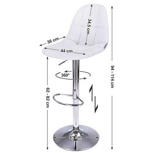 Барні стільці SONGMICS LJB68W, комплект з 2 штук,360°, хромована сталь