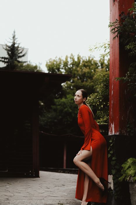 Плаття довге червоне