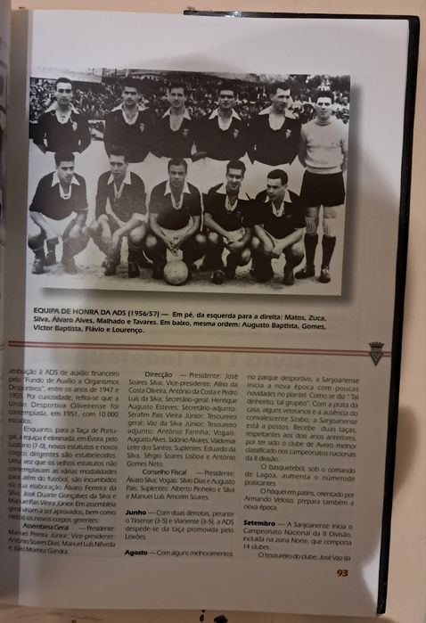 Livro da Associação Desportiva Sanjoanense.  PORTES GRÁTIS.