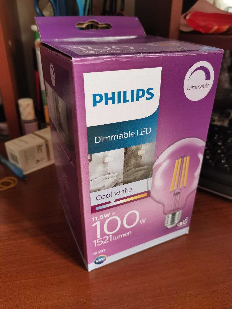 Лампи Philips LED classic 100W A60 E27 CL 4000К DIM 2 шт (Нове)