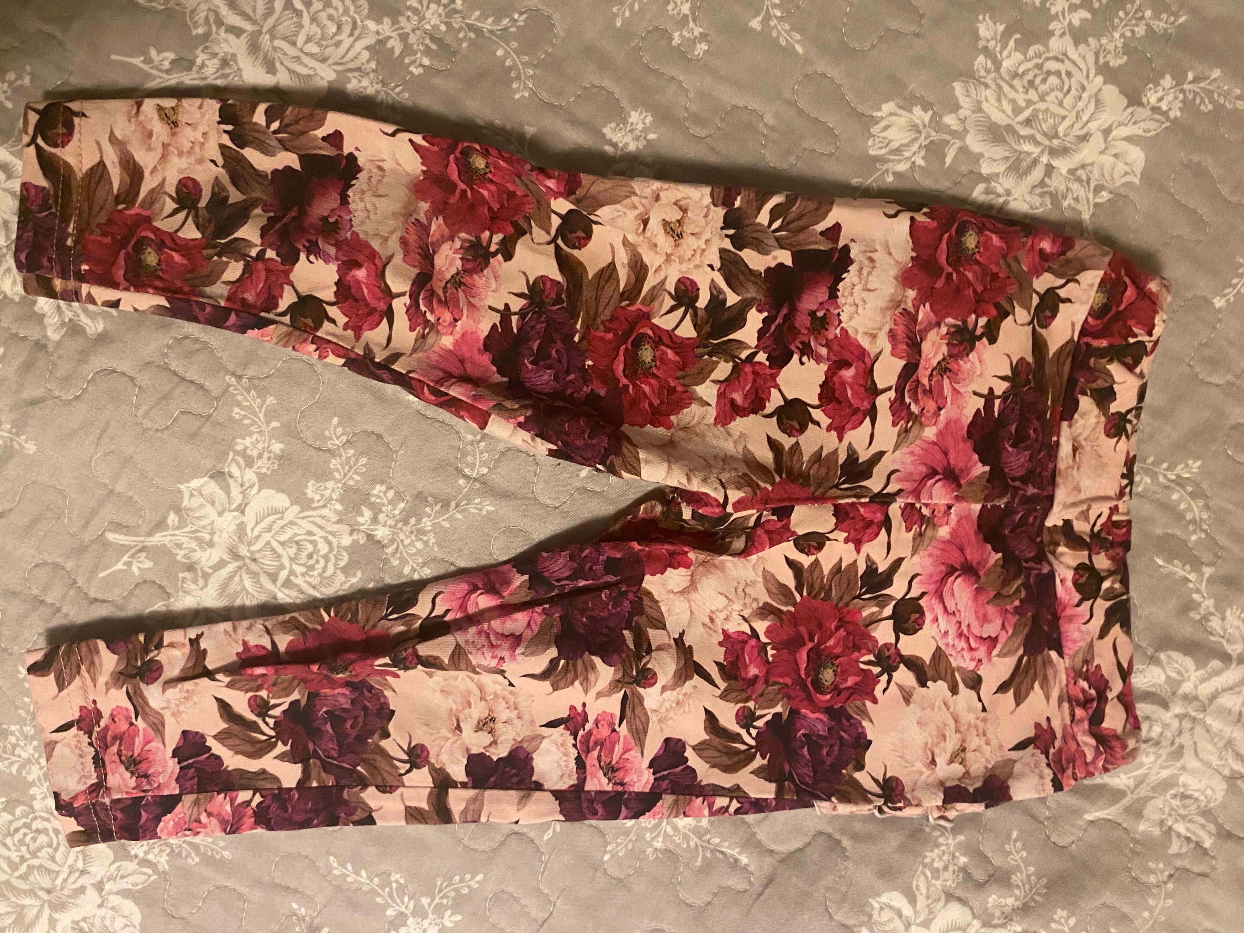 Legginsy r.80 dziewczynka kwiaty