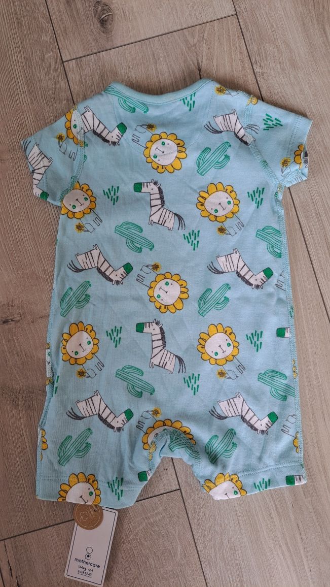 Mothercare kombinezon letni pajac rampers zwierzątka lew zebra 62cm