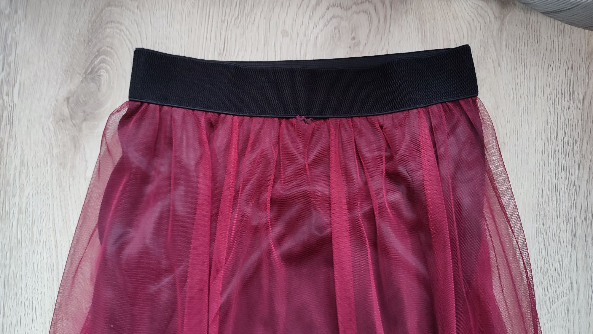 Spódnica tiulowa maxi 36 S bordo