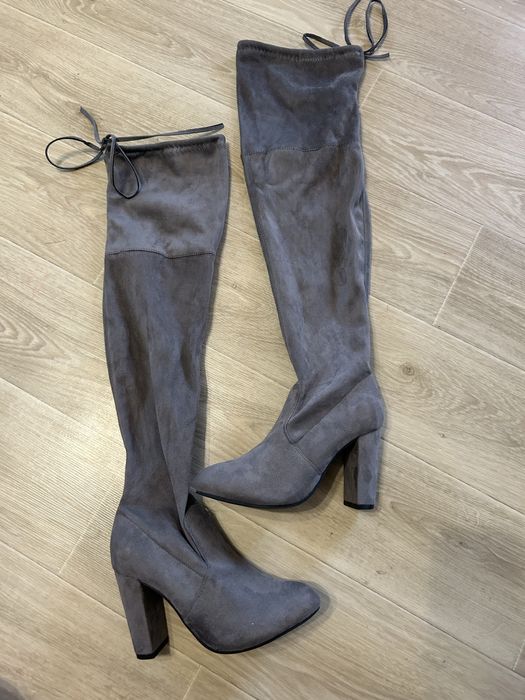 Замшеві демі ботфорди, р.39