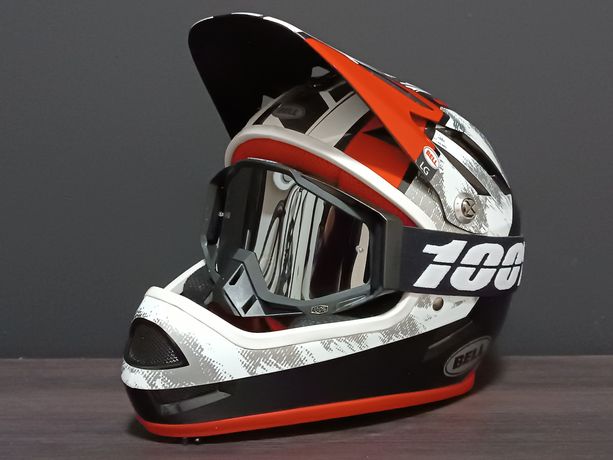 Kask fullface BELL sanction + gogle 100%