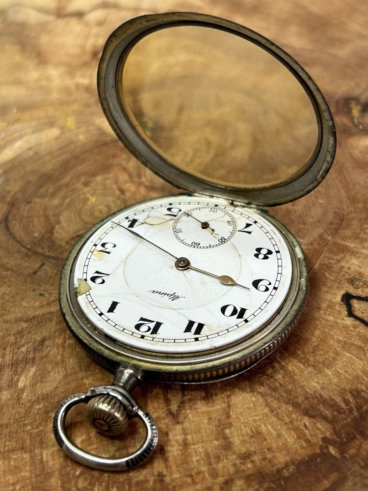 Stary kieszonkowy zegarek Alpina srebro