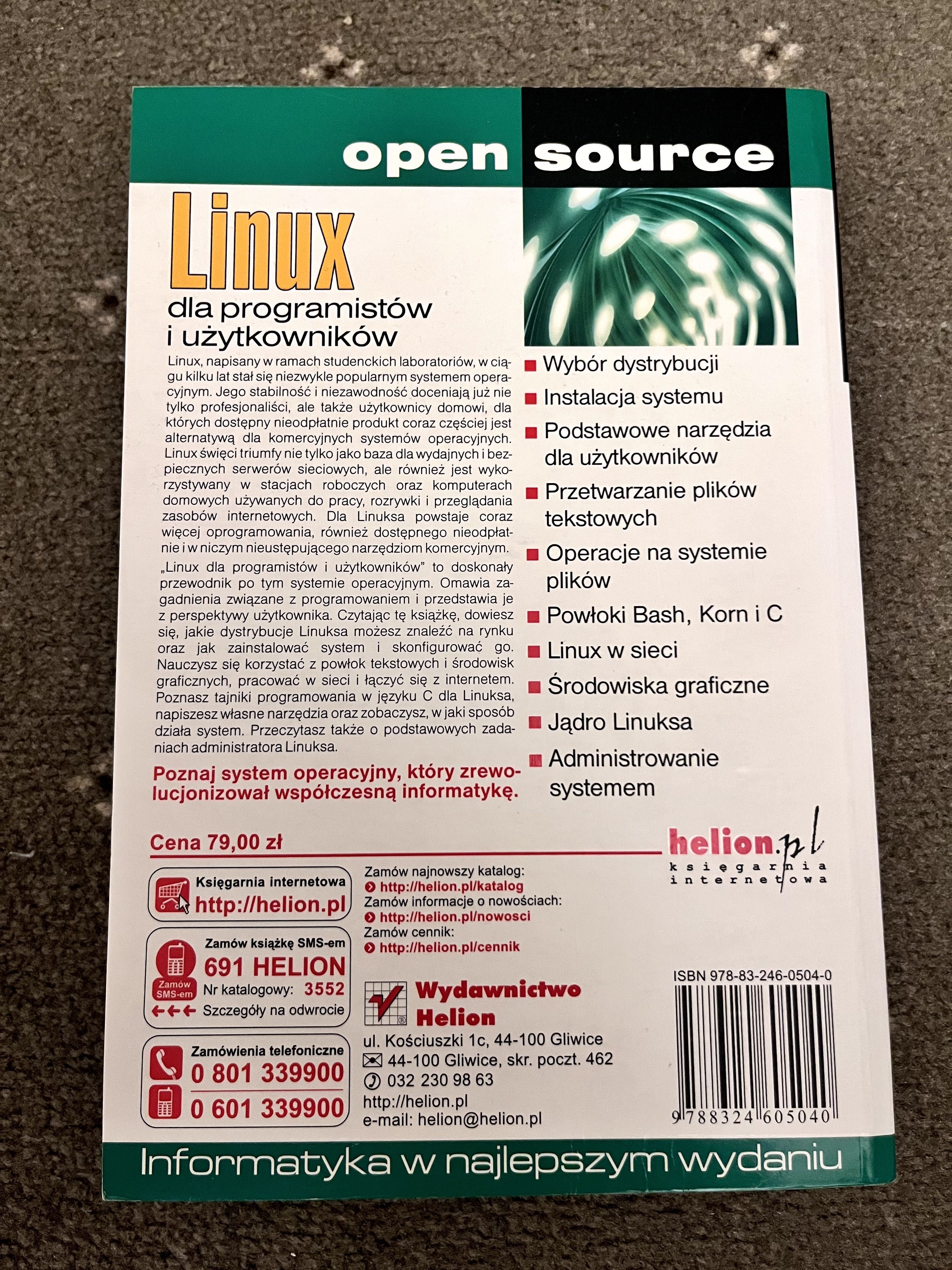 Linux dla programistów i użytkowników -Glass Ables- Helion Open source