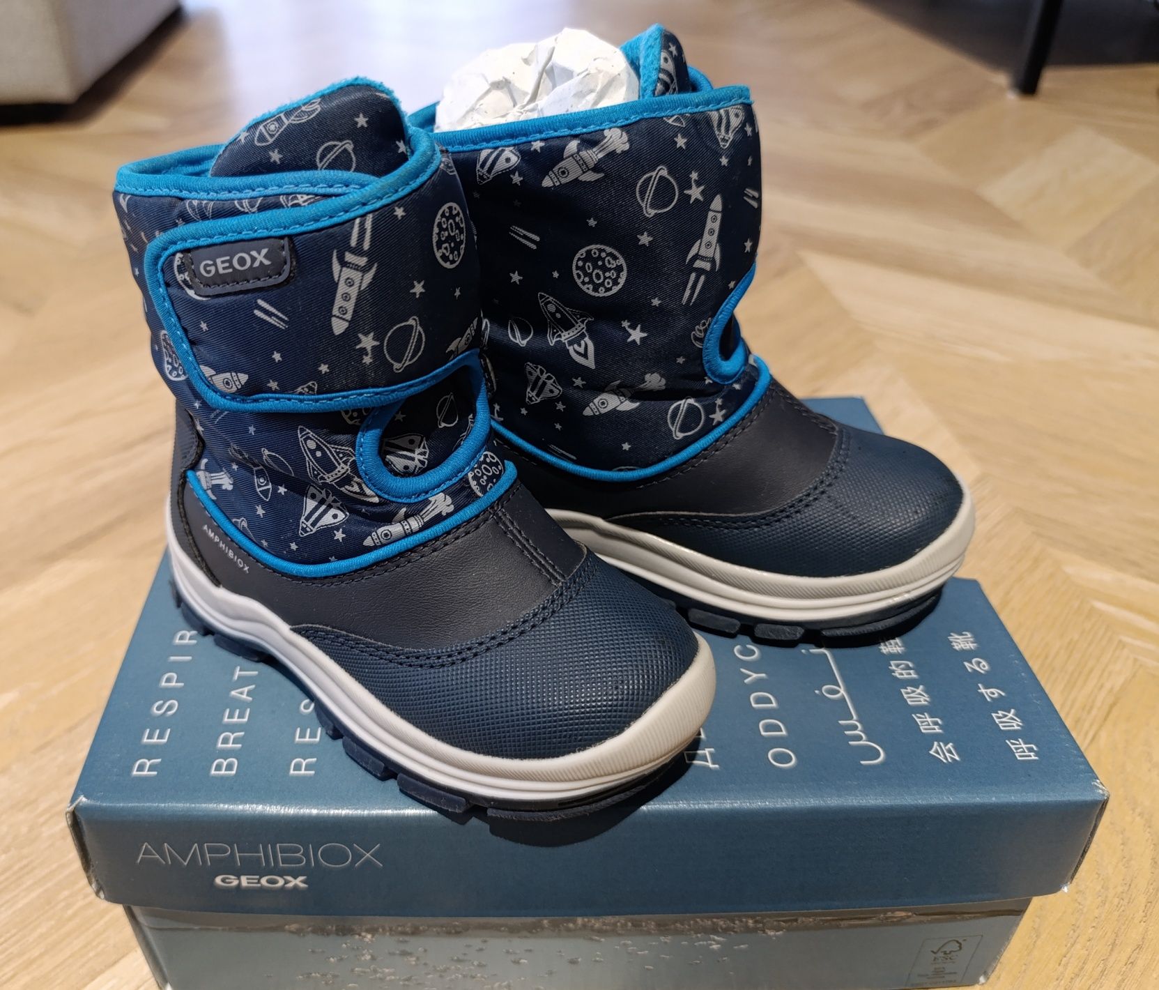 Geox Flanfil Amphibiox śniegowce chłopięce, zimowe, rakiety, rozm. 24