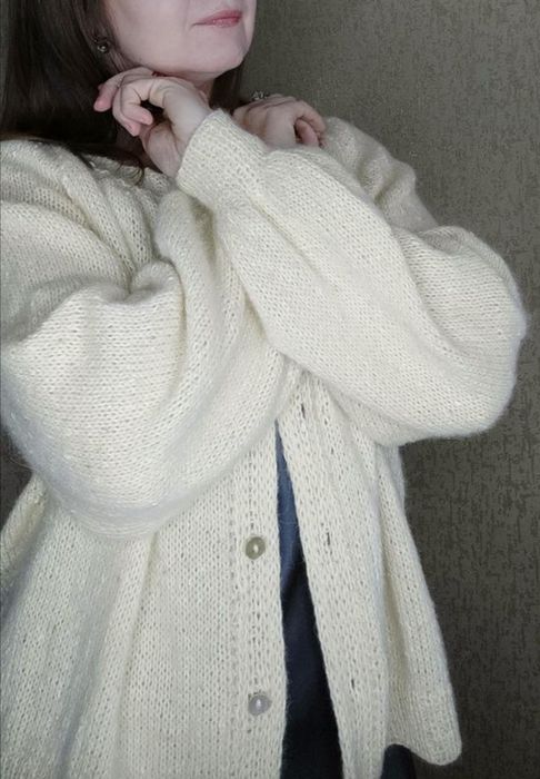 Кардиган вязаний молочний