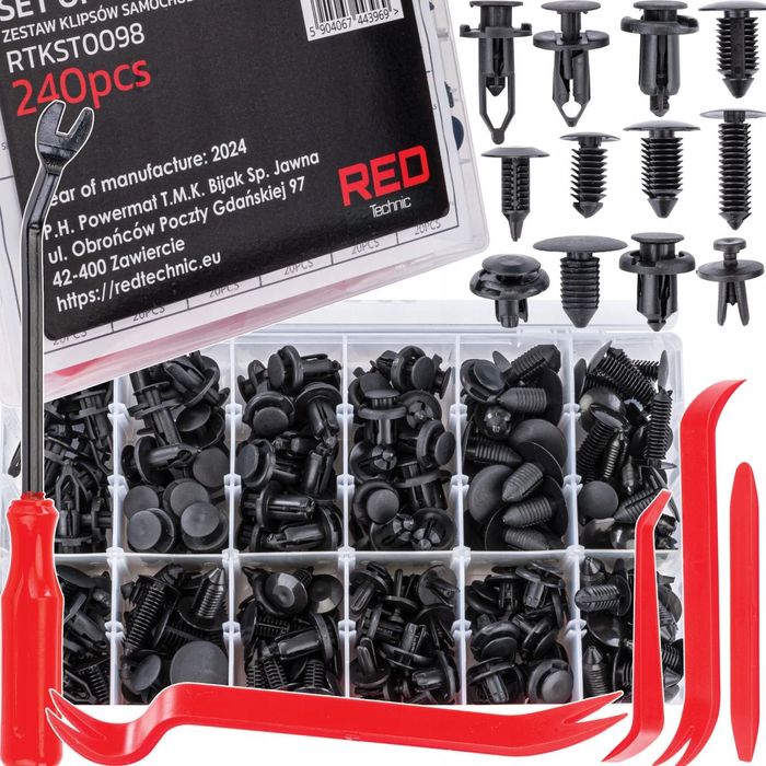 SPINKI KOŁKI KLIPSY SAMOCHODOWE DO TAPICERKI AUTA 245 EL 4 ŚCIĄGACZE WYJMAK RTKST0098