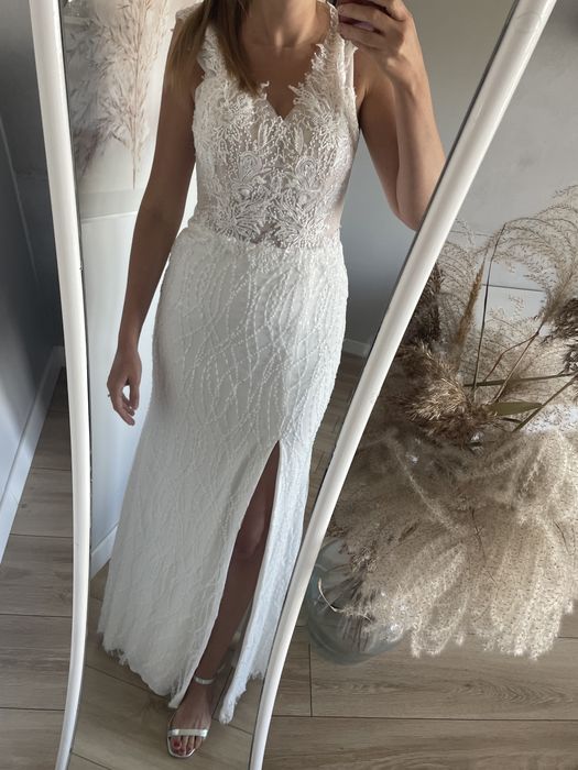 Suknia ślubna syrenka księżniczka z trenem 3w1