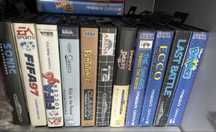 Coleção de jogos mega drive.