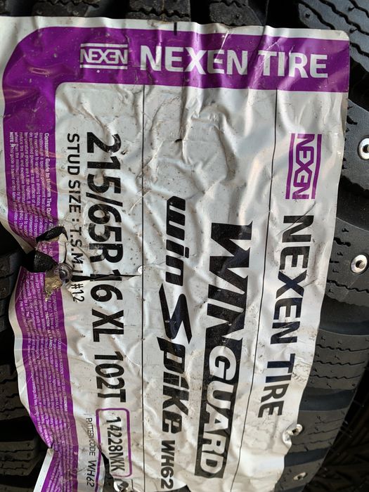 (4шт) нові 215/65R16 Nexen Winguard WinSpike WH62 (102T XL) шип зимові