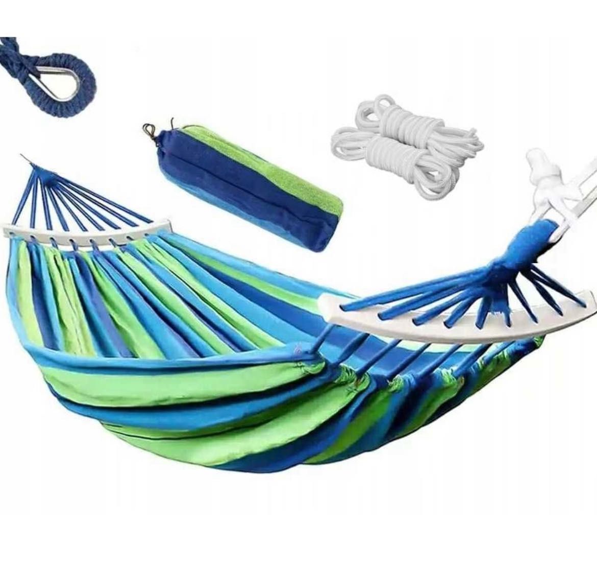 Wygodny HAMAK Wypoczynkowy DWUOSOBOWY XXL 270 x 150 cm Ogród Leżak