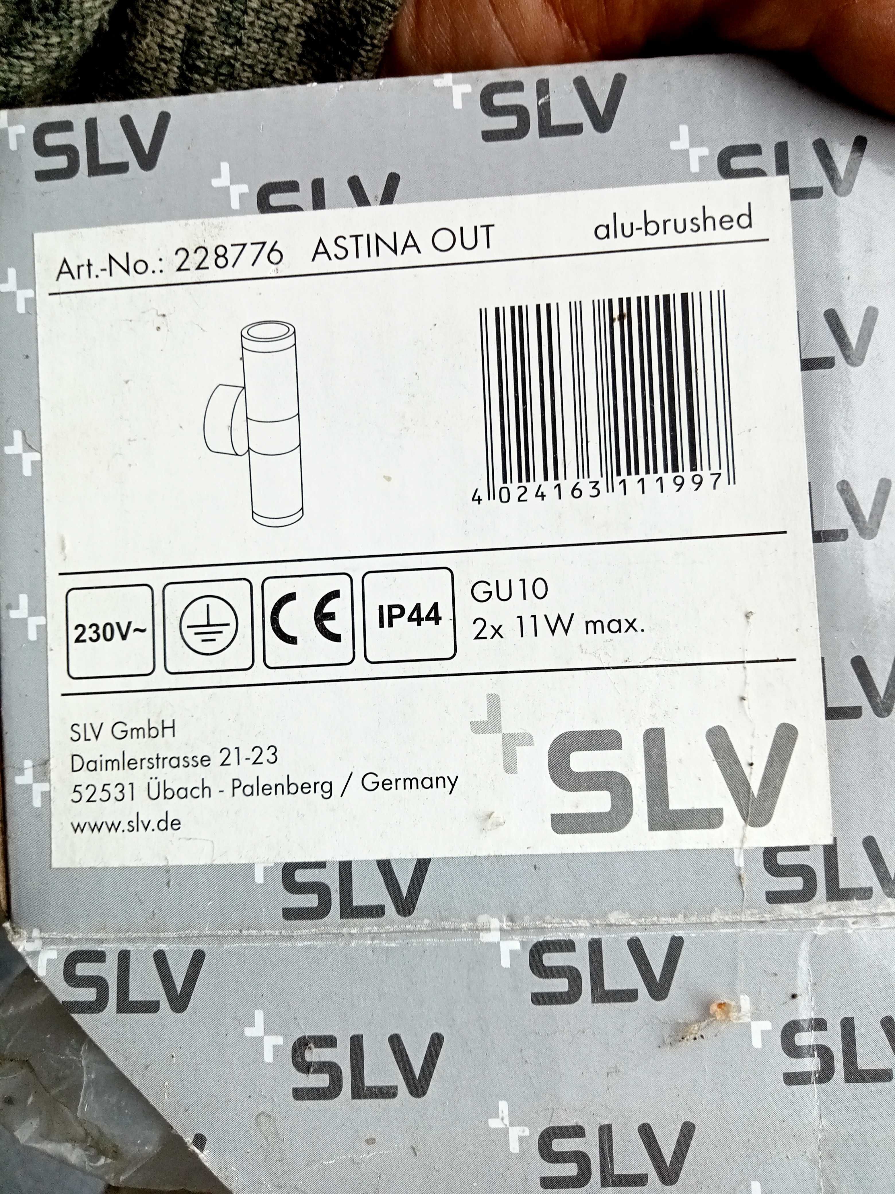 SLV kinkiet zewnętrzny Astina Out ESL 2xGU10 IP44 aluminiowy 228776