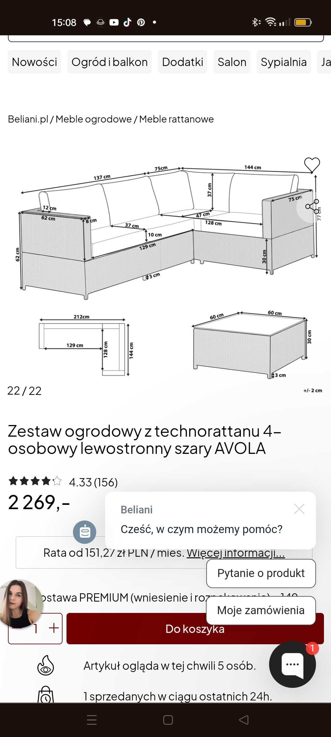 Zestaw wypoczynkowy belliani