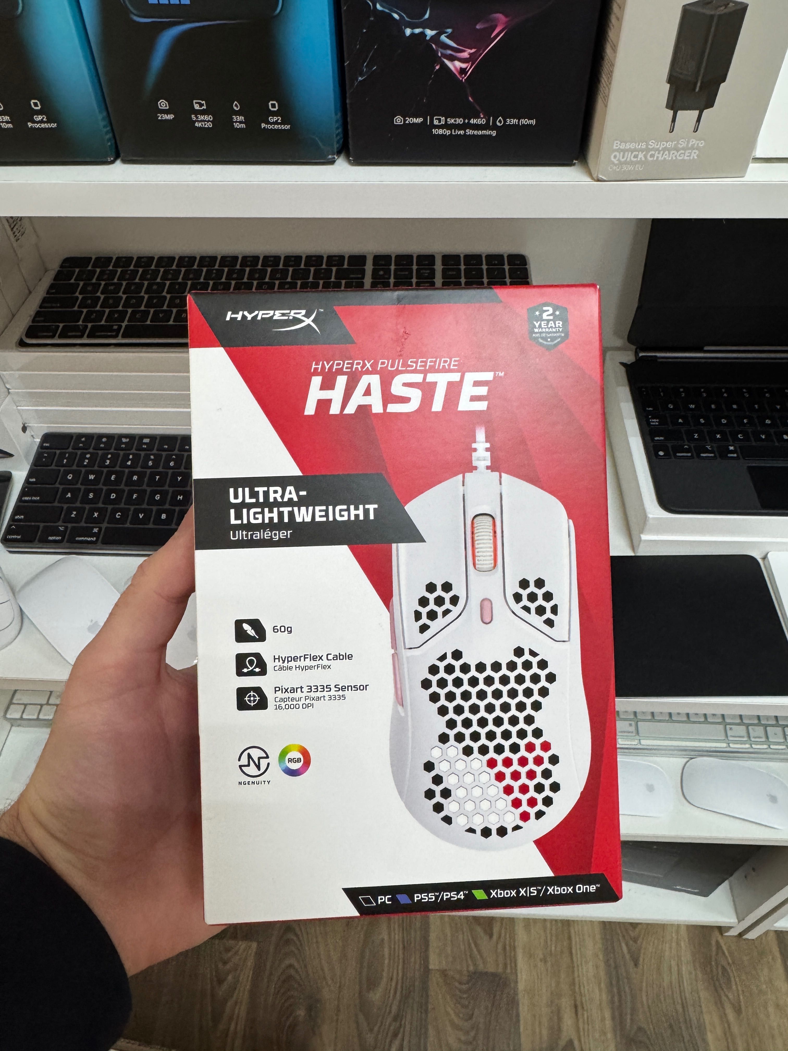Мишка ігрова HyperX Pulsefire Haste USB White Pink HMSH1-A-WT 4P5E4AA