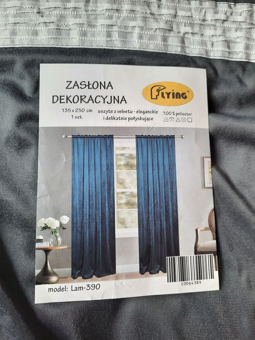 Zasłony welurowe Velvet szare 140x260.